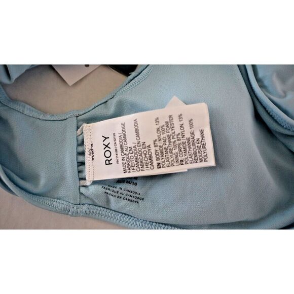Roxy ERJX304598 Sz M Cool Blue Beach Classics Elongated Triangle Bikini Top - Picture 5 of 8